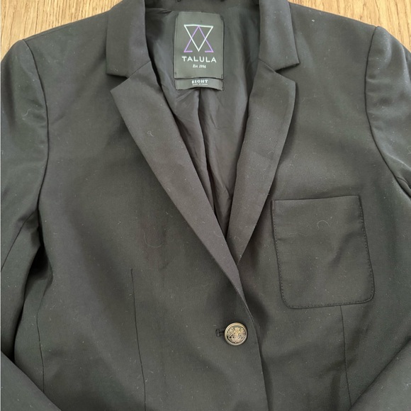 ARITZIA TALULA Exeter Boyfriend Blazer Wool Blend Jacket Black, size 8 - Picture 8 of 13